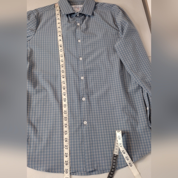 Mizzen+Main Leeward Men's Trim Fit Windowpane Long Sleeve Button Down Shirt Sz M - Picture 11 of 12